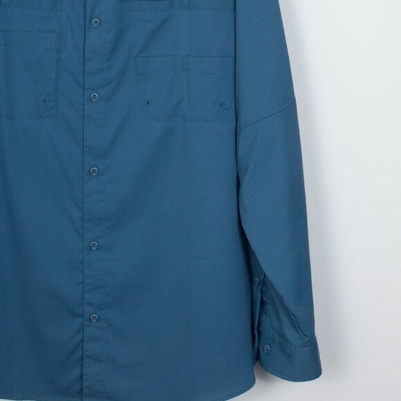 Columbia Mens PFG Omnishade Button Down Shirt Size XXL Blue Long Sleeve Fishing - Picture 3 of 9